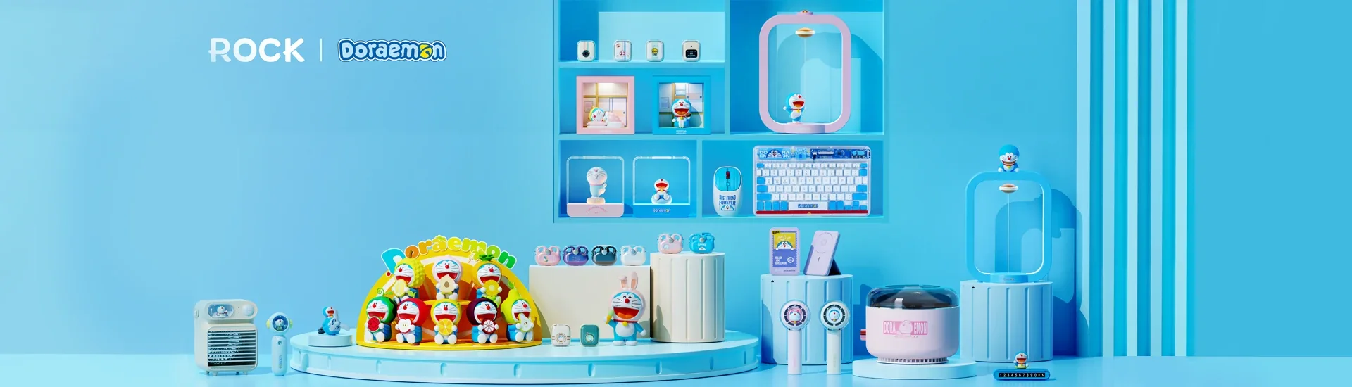 Toàn cảnh bộ sưu tập ROCK và Doraemon với nhiều phụ kiện công nghệ